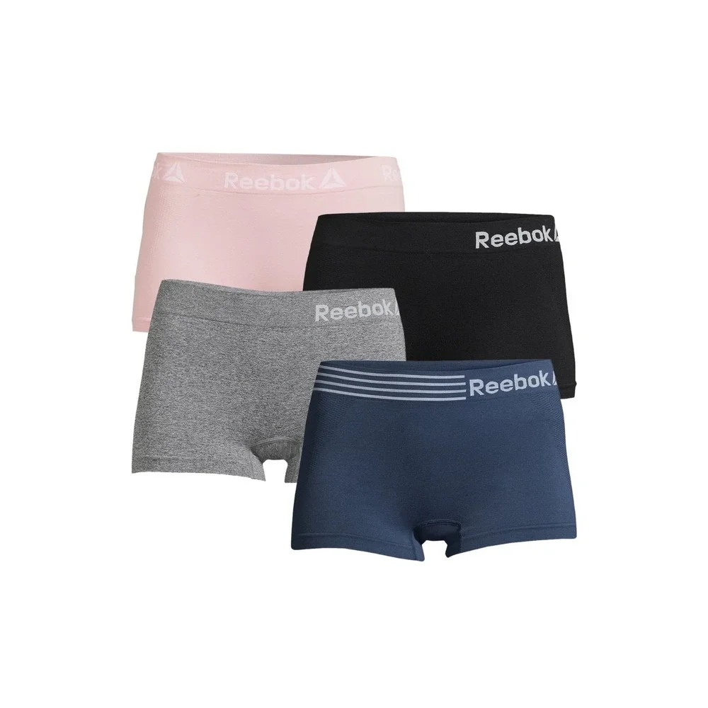 Reebok Women's Underwear Seamless Boyshort Panties, 4-Pack XL